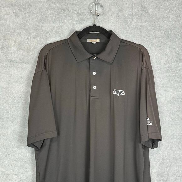 Peter Millar Summer Comfort Polo Shirt Mens Large Black Golf Performance Casual - Picture 2 of 12